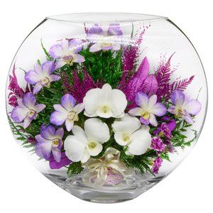 Flowers Natural Orchids in a Large Glass Vase 43918